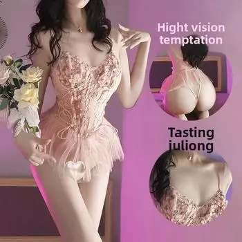 Сексуальное нижнее белье Новое чистое желание перспектива кружева цветок виноградная лоза открытый промежность цельный бедра обнаженные сексуальные воздержание женщины One size