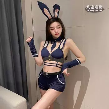 Сексуальное нижнее белье новый сексуальный халат для свиданий полуночный кролик девушка инспектор промежность костюм соблазнение униформа женщина One size fits all [80-70kg]
