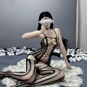 Сексуальное нижнее белье открытый страстный костюм прозрачное искушение сексуальное цельное сетчатое боди цельные подвязки сетчатые чулки one size fits all