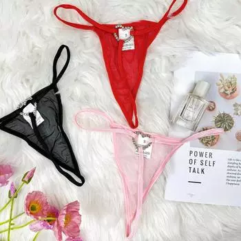 Сексуальное нижнее белье персиковое сердце стразы сексуальные сетчатые прозрачные открытые кружевные стринги S S