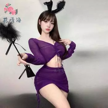 Сексуальное нижнее белье Перспективное Платье с длинным рукавом и облегающее бедра Страсть Горячий Сексуальный Униформа Соблазн One size
