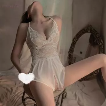 Сексуальное нижнее белье подтяжки кружева соблазнение сексуальная пижама горячий открытый комбинезон женский униформа костюм average size