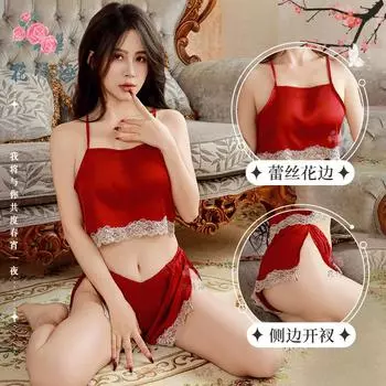 Сексуальное нижнее белье подвязка кармашек на животе шейный ремешок кружевной без спины соблазн сексуальное чистое желание ветер average size (80-67.5kg)