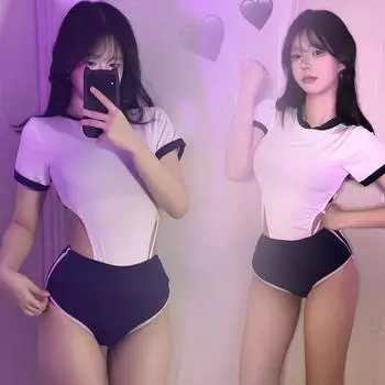 Сексуальное нижнее белье японский милый студент косплей гимнастическая форма соблазнение воздержание костюм one size