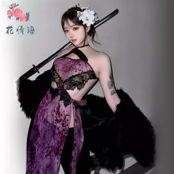 Сексуальное нижнее белье ретро национальный стиль юбка-халтер новое китайское видение чистое желание шнуровка платье One Size