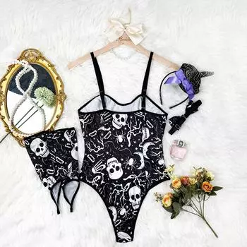 Сексуальное нижнее белье рождественский костюм на Хэллоуин комбинезон униформа дразнить соблазнение женское нижнее белье 1XL