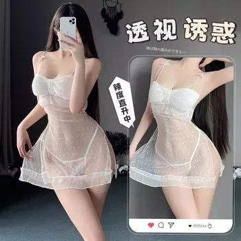 Сексуальное нижнее белье сетка перспектива горошек кружево красотка подтяжки бант подтяжки бедра ночная рубашка 8231 one size fits all