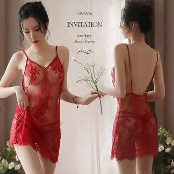 Сексуальное нижнее белье сексуальная женская перспектива кружевной костюм горячая страсть прозрачная униформа чистое желание полая соблазнительная юбка на подтяжках One Size