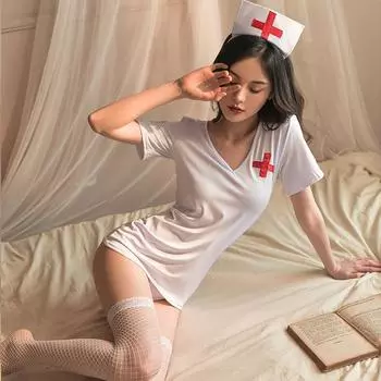 Сексуальное нижнее белье сексуальная медсестра полая форма медсестры Average size 80-62.5kg
