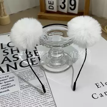 Сексуальное нижнее белье сексуальная повязка на голову милые кошачьи ушки аксессуары повязка на голову с шаром для косплея головной убор женский W one size fits all белый