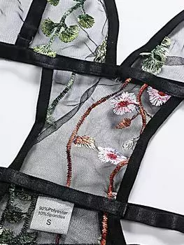 Сексуальное нижнее белье сексуальная пижама перспектива соблазнение комбинезон комплект кружево вышивка S