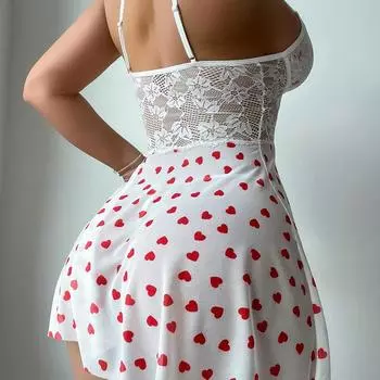 Сексуальное нижнее белье Сексуальная сексуальная одежда Кружева сетка Сращивание перспектива секс платье S