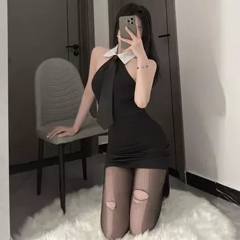 Сексуальное нижнее белье Сексуальная секретарша Униформа Сумка Рукав Юбка С Открытой Спиной Горячий Соблазн Свободная Страсть Сиамский Average size 80-60kg