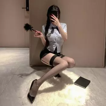 Сексуальное нижнее белье сексуальная женщина-полицейский профессиональный косплей стиль колледжа чистая похоть обтягивающая униформа соблазнение OL Average size 80-60 kg