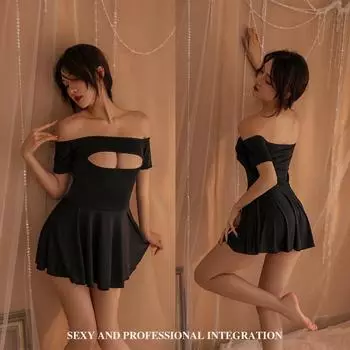 Сексуальное нижнее белье сексуальная полая пижама униформа соблазнительная бесплатная пижама горячая чистое желание комплект 484 One size