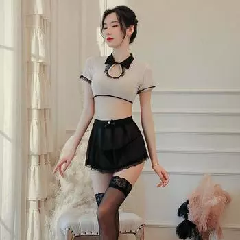 Сексуальное нижнее белье сексуальная перспектива кружевная юбка униформа костюм соблазнение женская косплей одежда больших размеров average size 80-60kg