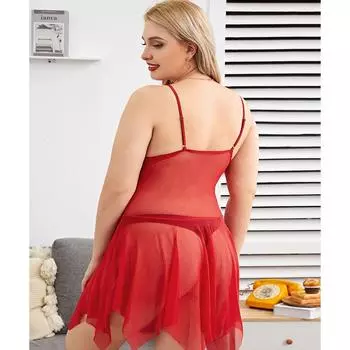 Сексуальное нижнее белье, сексуальная кружевная плюшевая юбка на подтяжках, красная одежда, рождественская одежда, секс-ночная рубашка, комплект XL