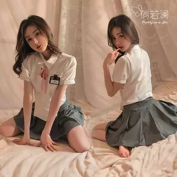 Сексуальное нижнее белье сексуальная jk униформа милый кампус студент наряд чистое желание горячий плиссированная юбка костюм M [can wear 80-110]
