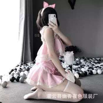 Сексуальное нижнее белье сексуальная киска соблазнение маленькая грудь униформа перспектива открытая милая горничная страсть костюм One size