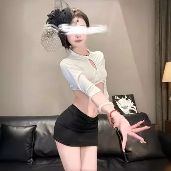 Сексуальное нижнее белье сексуальная секретарша цельный униформа соблазнение грудь страсть костюм бедра юбка бесплатно женщины One size