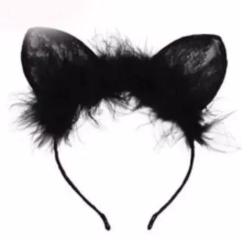 Сексуальное нижнее белье сексуальное перо кружево кошачьи ушки повязка на голову активность одеваются кролик повязка на голову аксессуары для волос one size fits all чёрный