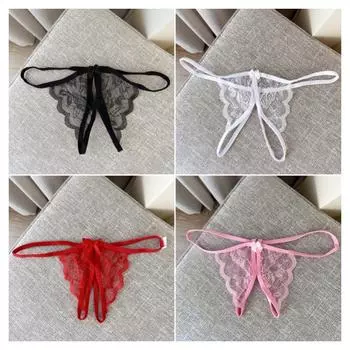 Сексуальное нижнее белье Сексуальное кружевное женское нижнее белье Горячее с вырезами Эротическое искушение Провокационные трусики Т низкой посадки с открытым вырезом One Size