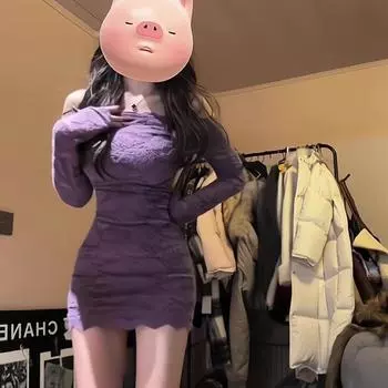 Сексуальное нижнее белье, сексуальное кружево, длинные рукава на одно плечо, чистая перспектива, облегающий крой, облегающая бедра королевская сестра, весело one size fits all