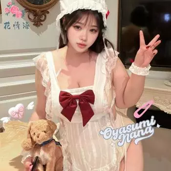 Сексуальное нижнее белье сексуальное чистое желание ветер кос шеф горничная край в виде листа лотоса фартук кружево страсть свободные женщины M80-120