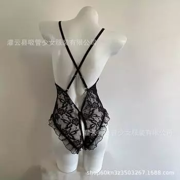 Сексуальное нижнее белье Сексуальное кружево фестончатый край слинг Перспектива открытая промежность открытая застежка глубокий V без спины average size 80-60kg