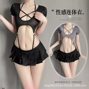Сексуальное нижнее белье сексуальное соблазнение чистая похоть горячая полая пижама женская на шнуровке страсть униформа соблазнение комбинезон 1054 average size