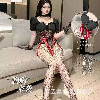 Сексуальное нижнее белье сексуальное открытое комбинезон униформа соблазн маленькая грудь шоу большая страсть костюм 2629 One size
