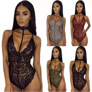 Сексуальное нижнее белье сексуальное шейное белье цельное соблазнительное кружевное полое перспективное ночное белье пижама оптом one size fits all