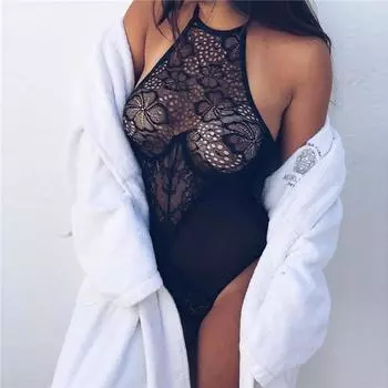 Сексуальное нижнее белье сексуальное шея цельное кружевное перспективное нижнее белье S