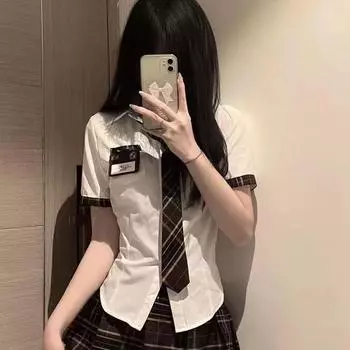 Сексуальное нижнее белье сексуальное новое плиссированная юбка в стиле колледжа красотка JK униформа открыть файл весело Average size 80-60kg