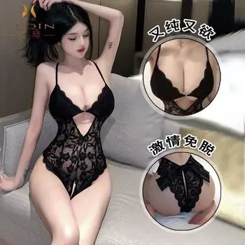 Сексуальное нижнее белье сексуальное открытое подтяжка цельная пижама страсть свободная маленькая грудь униформа кружево соблазн one size