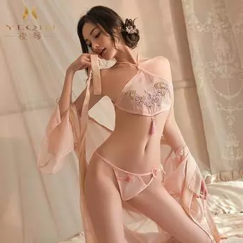 Сексуальное нижнее белье сексуальное классическое чистое желание ночная рубашка страсть свободный живот карман униформа ханфу искушение пижама one size fits all