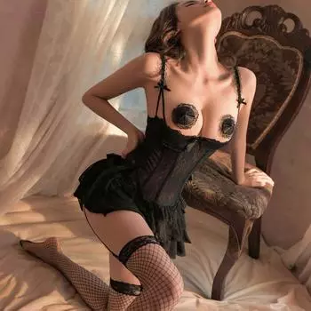 Сексуальное нижнее белье сексуальное кружево соблазнение подвязка для чулок пижама горячая полая униформа one size fits all