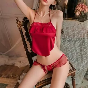 Сексуальное нижнее белье сексуальное кружевное искушение карман на животе горячая открытая униформа бесплатная пижама комплект average size S-XL (80-67.5 kg)