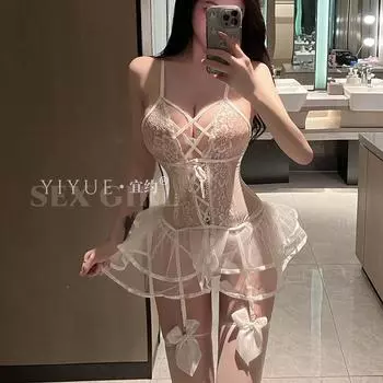 Сексуальное нижнее белье сексуальное кружевное соблазнительное ночное белье горячая сетчатая перспектива шнуровка униформа пижама one size fits all