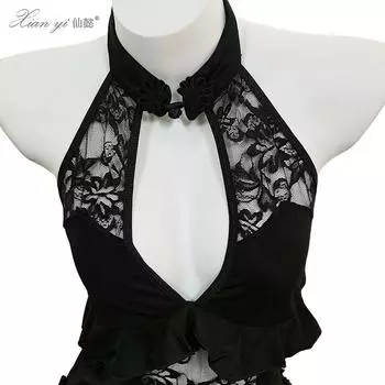 Сексуальное нижнее белье, сексуальное кружево, перспективный ципао с дисковой пряжкой, антикварный ханьфу, несъемный женский qqny438 One size