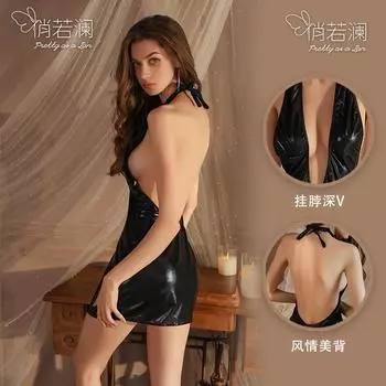 Сексуальное нижнее белье сексуальное шея слинг бедра юбка ночной клуб девушка глубокий V спинка соблазнительная ночная рубашка average size [can wear 80-65kg]