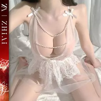 Сексуальное нижнее белье сексуальное чистое желание ночная рубашка флирт свободный подтяжка страсть сетка откровенное молочное платье сексуальный намек быстрая атака юбка average size [80-60kg]