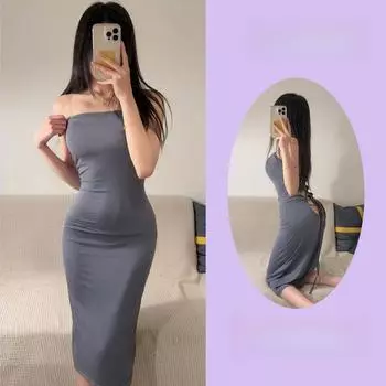 Сексуальное нижнее белье, сексуальное дразнение, чрезвычайно чистое желание, маленькая грудь, пышная юбка на бедрах, длинная юбка, узкая и стройная, горячая женщина One size