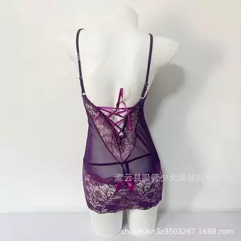 Сексуальное нижнее белье сексуальные малышки ажурная сетка полые бретельки чистое желание красивая спина подвязки перспектива тонкое One size