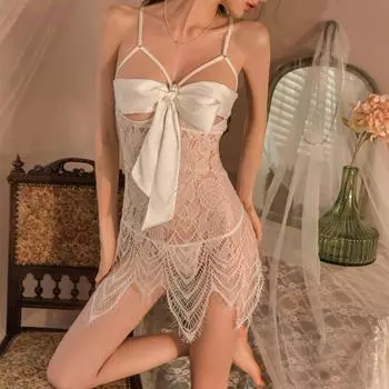 Сексуальное нижнее белье, сексуальные подтяжки, кружевное искушение, ажурная ночная рубашка со шнуровкой, горячая перспектива форменного костюма average size