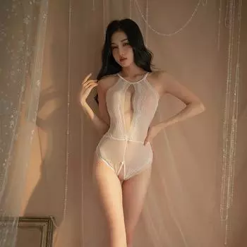 Сексуальное нижнее белье, сексуальный перспективный узор, страстное искушение, открытая промежность, бесплатный комплект боди с открытой шеей one size fits all