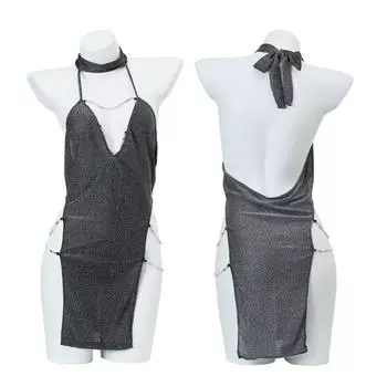 Сексуальное нижнее белье сексуальный глубокий V-вырез высокий разрез секретарское искушение One Size