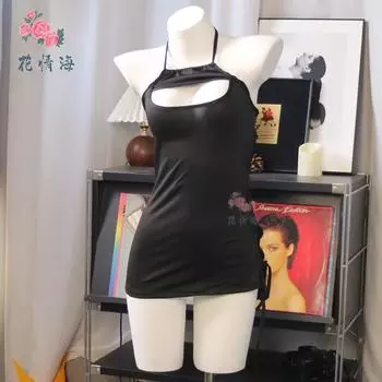 Сексуальное нижнее белье Сексуальный черный клубный косплей-униформа Соблазнение Шнуровка Полый Горячий пакет average size