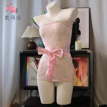 Сексуальное нижнее белье, сексуальный топ-труба, вышивка, принт, перспектива, кимоно, униформа, чистое желание, облегающая юбка для бедер One size