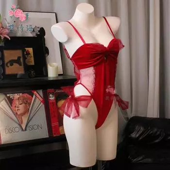 Сексуальное нижнее белье сексуальный стиль чистого желания бордовый женщина-кошка открытый файл искушение average size